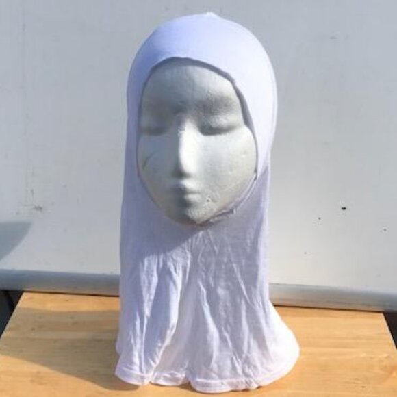 White Sporty Adult Large Ninja Hijab Cap - Picture 2 of 2